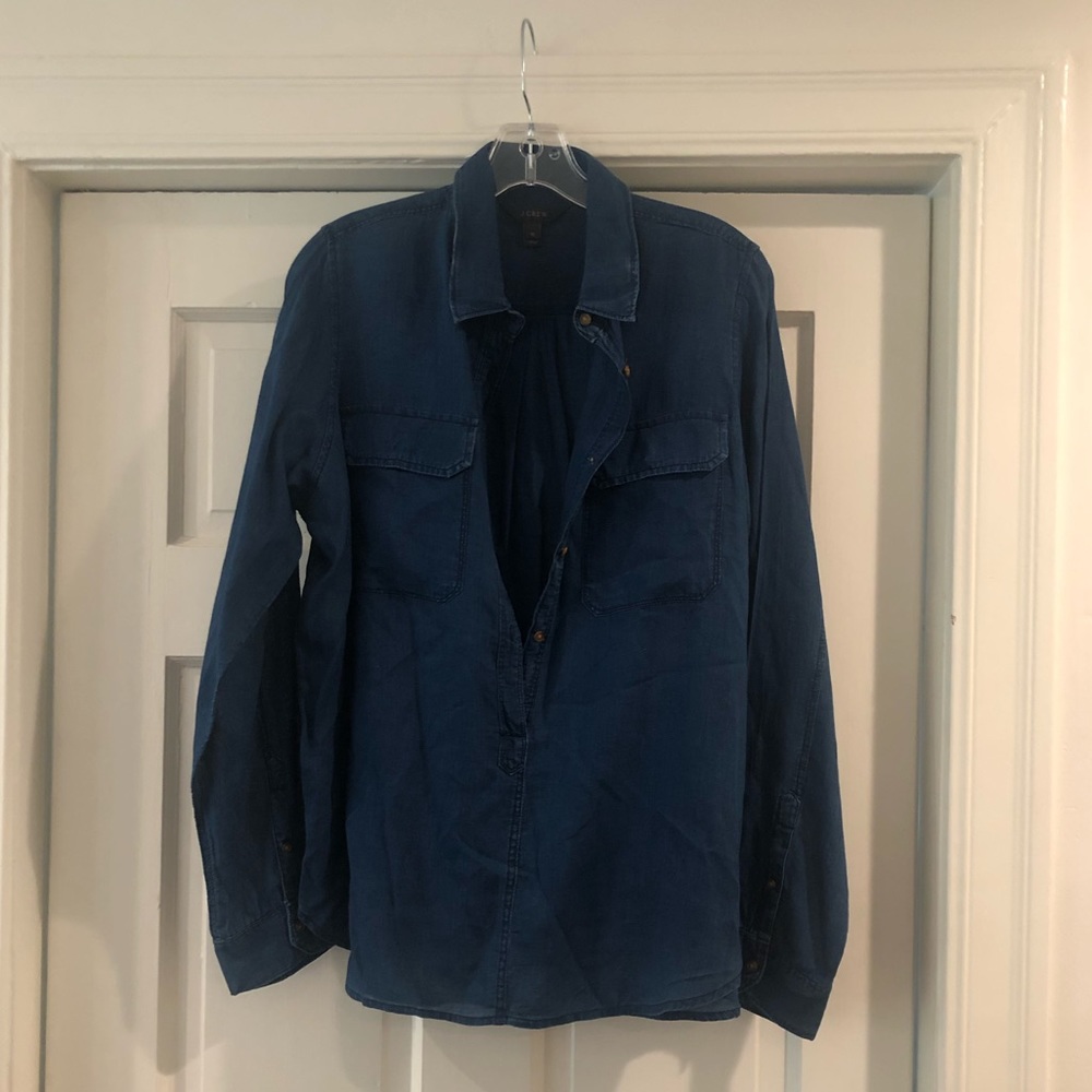 JCrew cotton button downed (denim look)